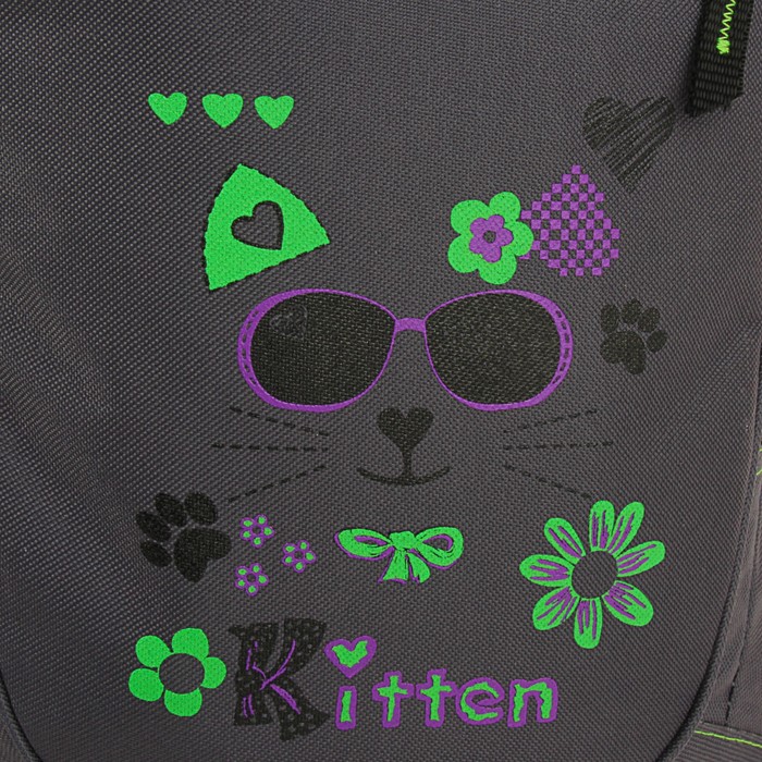 Рюкзак молодежный эргономичная спинка Stavia 41*27*15 «Очки», серый/лиловый/зелёный 67126