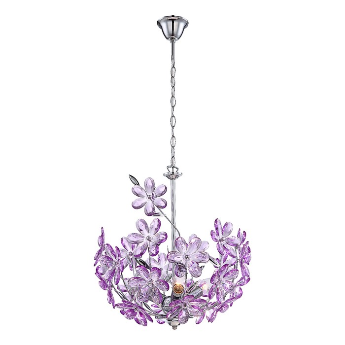 Люстра подвесная PURPLE 3x40Вт E14 хром 38x38x135см