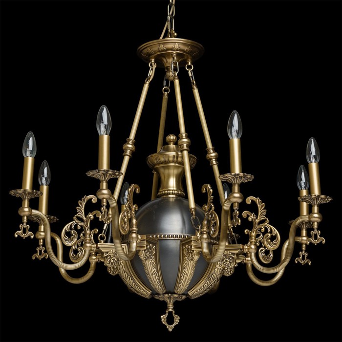 Люстра подвесная "Габриэль" 8x60W E14 латунь 85x85x285см