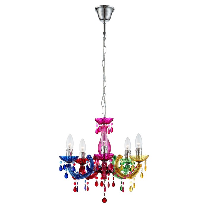 Люстра подвесная CUIMBRA II 5x40Вт E14 хром 44x44x128см