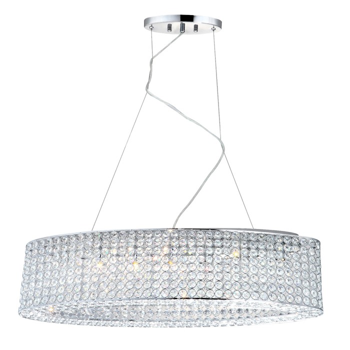 Люстра подвесная EMILIA 7x33Вт G9 хром 70x20x120см