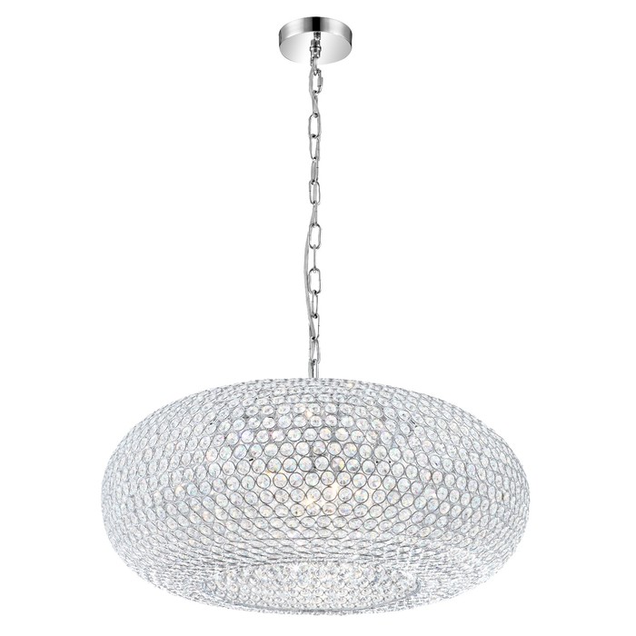 Люстра подвес EMILIA 9x33Вт G9 хром 61x61x140см