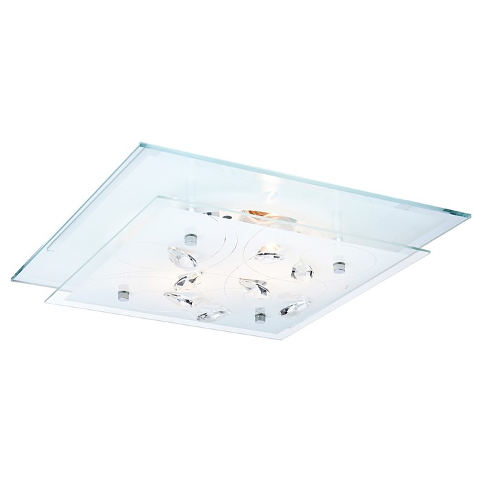 Светильник JASMINA 2x40Вт E27 ILLU хром 33,5x33,5x8,5см