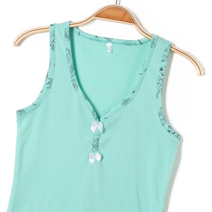 Пижама женская (майка, шорты) Валентинка цвет ментол, р-р 52