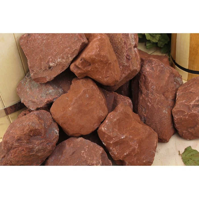 Камень для бани "Яшма" галтованная, "Добропаровъ" ведро 10кг, фракция 60-150мм