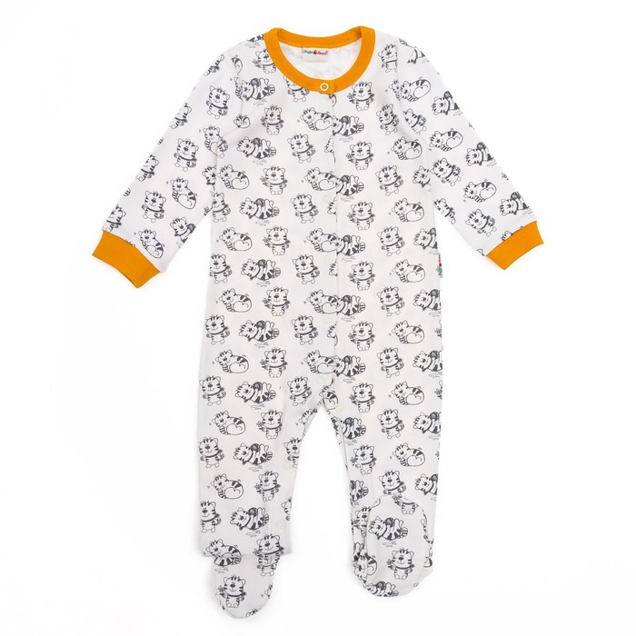 Комбинезон детский, рост 80 см, цвет жёлтый/белый