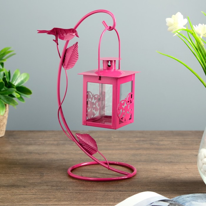 Подсвечник металл на 1 свечу "Сердечность" фонарик МИКС 26х17х11,5 см