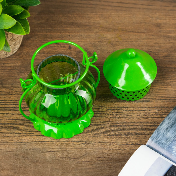 Подсвечник металл на 1 свечу "Яркий цветной фонарик" МИКС 15,5х9х9 см