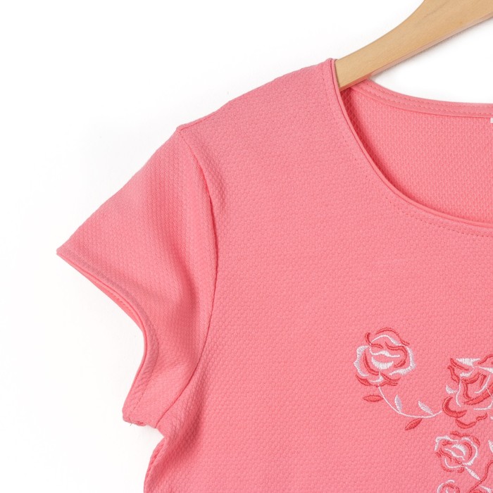 Пижама женская (футболка, бриджи) Вьюнок цвет коралл, р-р 46