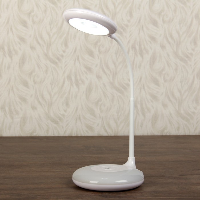 Лампа настольная сенсор 3 режима LEDх18 3W USB "Оракул" белая 30х13х13 см