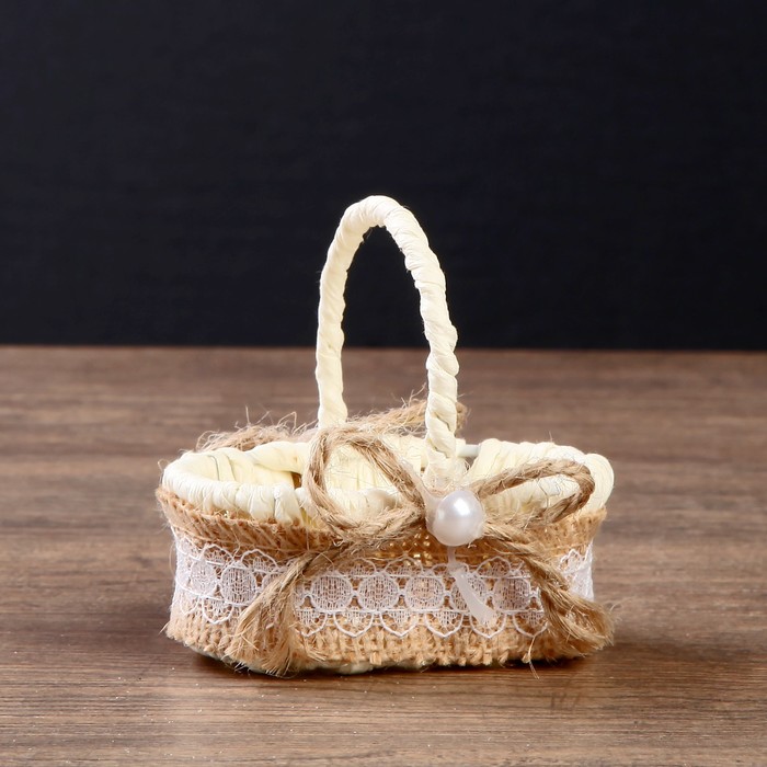 Корзина декоративная овал "Эко-лайф" 8х7,5х6,5 см