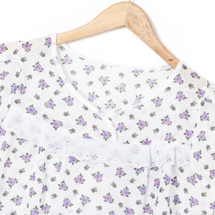 Сорочка женская Натали цвет белый, принт МИКС, р-р 48