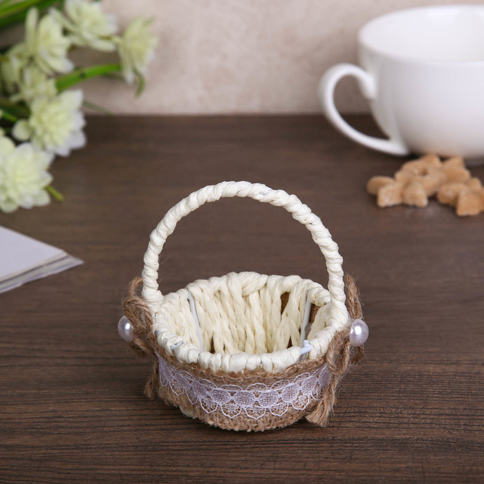 Корзина декоративная круглая "Эко-лайф" 8х6,5х6,5 см