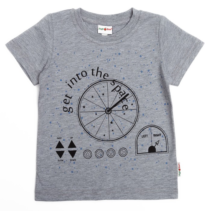 Футболка для мальчика, рост 122 см, цвет тёмно-серый меланж