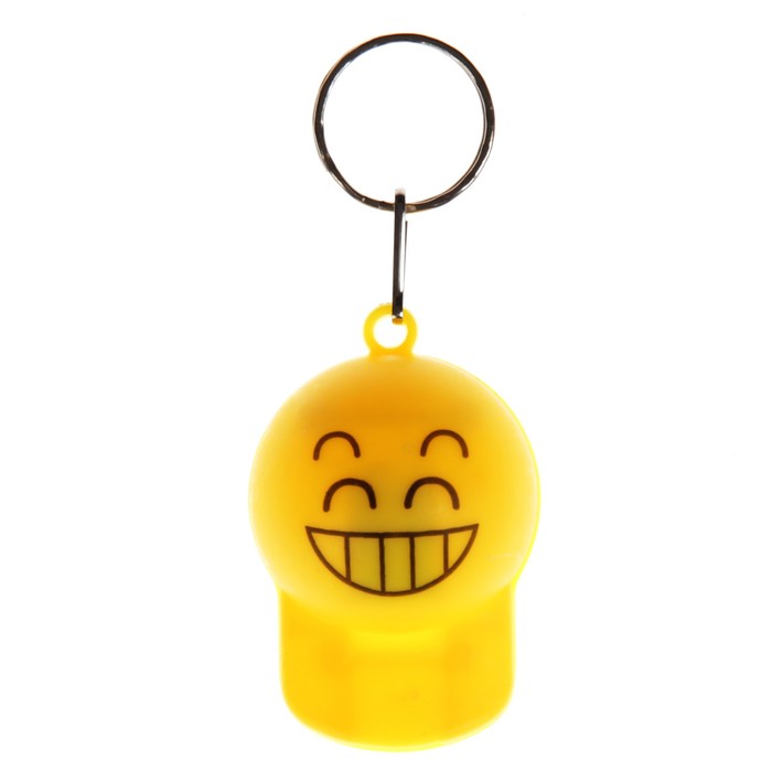 Фонарик свет на кольце + свисток "Кепка-смайл" МИКС 5х3,6х2 см