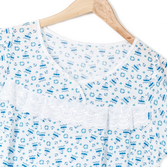 Сорочка женская Натали цвет белый, принт МИКС, р-р 60