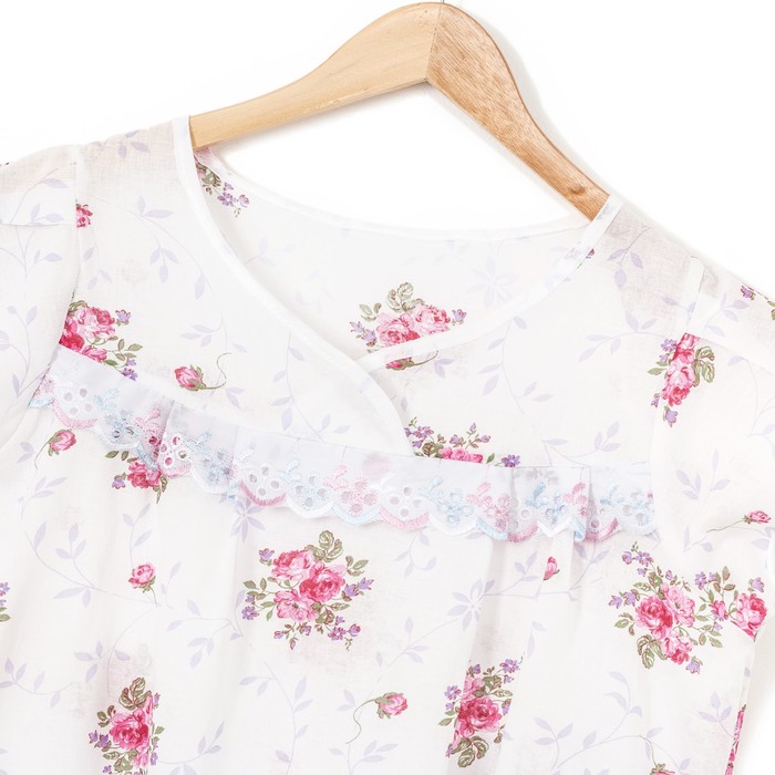 Сорочка женская Натали цвет белый, принт МИКС, р-р 60