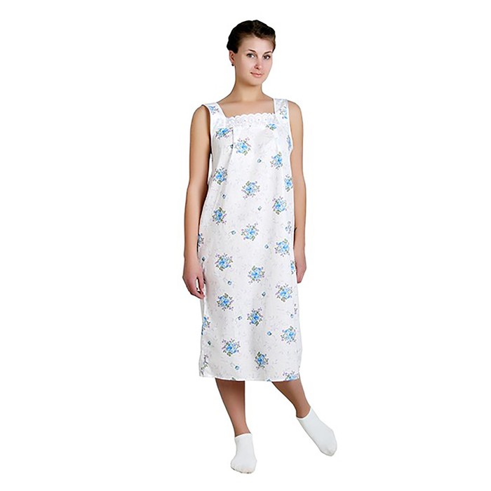 Сорочка женская Анжелика цвет белый, принт МИКС, р-р 46