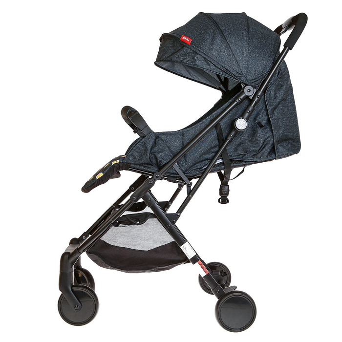 Коляска прогулочная, цвет синий, рисунок горох