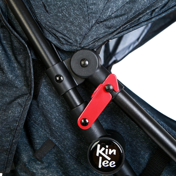 Коляска прогулочная, цвет синий, рисунок горох