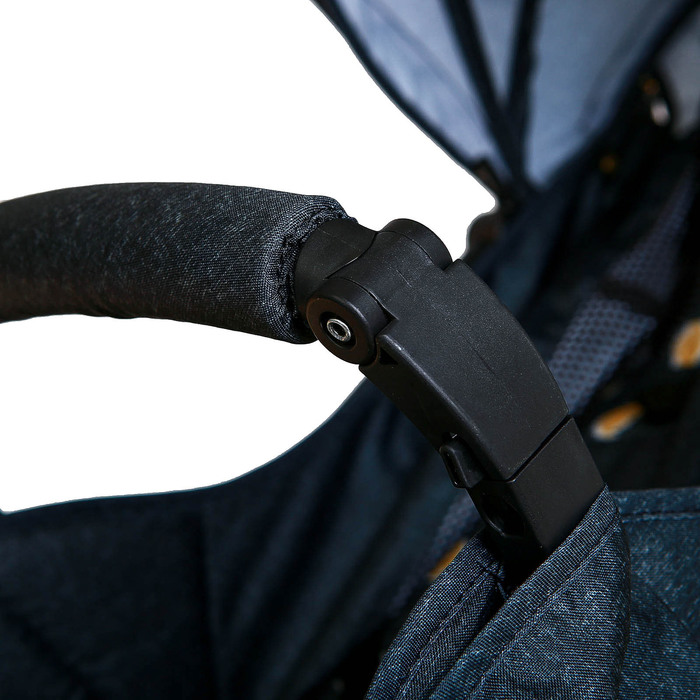 Коляска прогулочная, цвет синий, рисунок горох