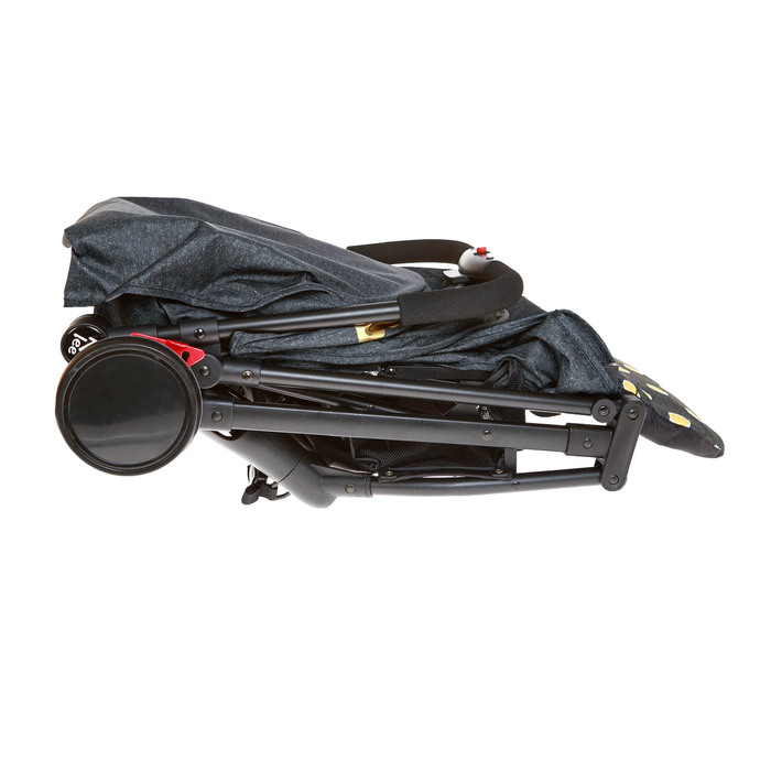 Коляска прогулочная, цвет синий, рисунок горох