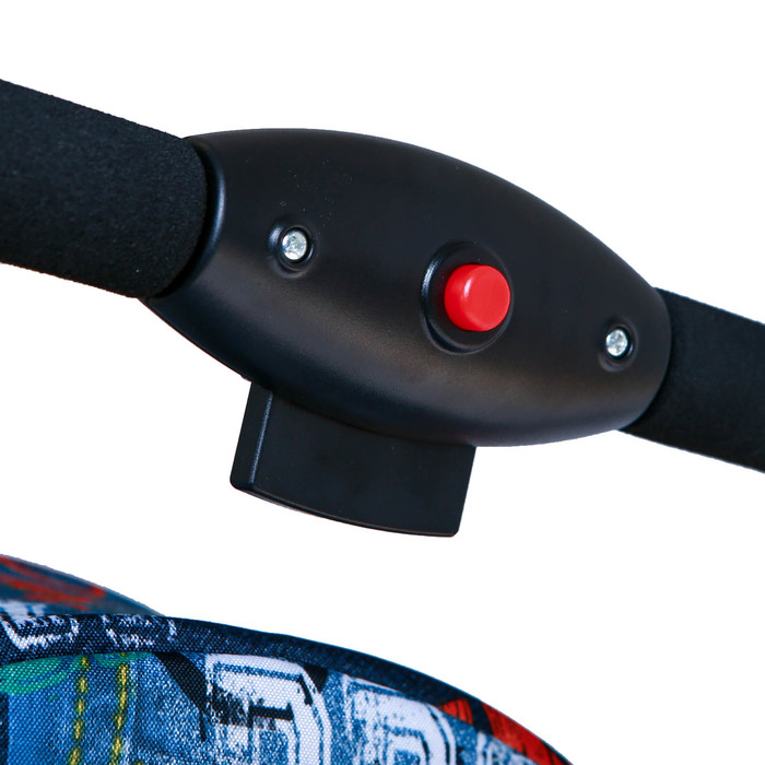 Коляска прогулочная, цвет синий, рисунок граффити