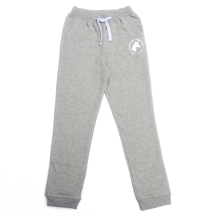 Брюки для девочки, рост 146 см, цвет светло-серый меланж