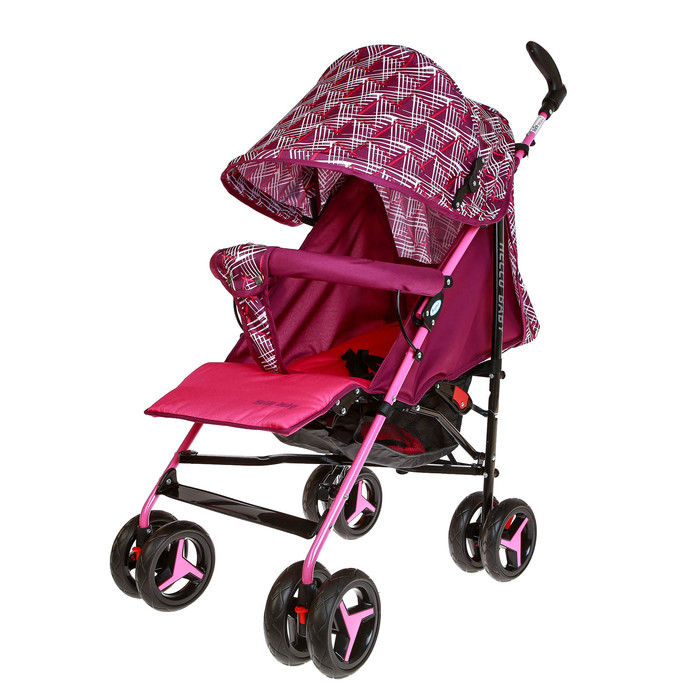 Коляска-трость с вращающейся ручкой, цвет розовый