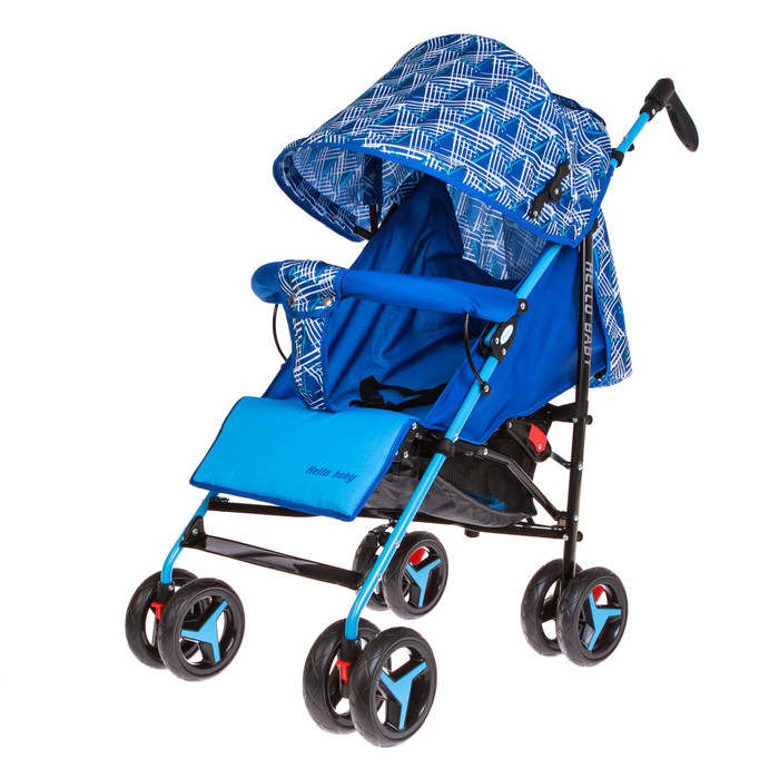 Коляска-трость с вращающейся ручкой, цвет синий