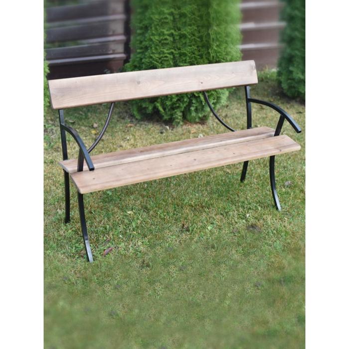 Садовая скамейка со спинкой Эконом для дачи, деревянная, 1.2х0.74х0.5 м, нагрузка до 150кг