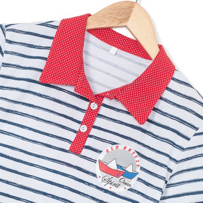 Комплект женский (футболка, шорты) Морской бриз цвет синяя полоса, р-р 52