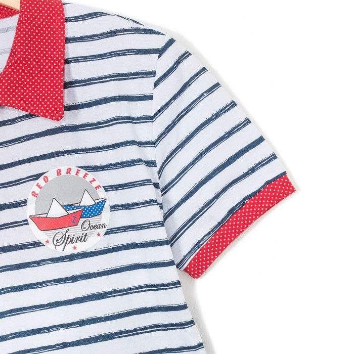 Комплект женский (футболка, шорты) Морской бриз цвет синяя полоса, р-р 52