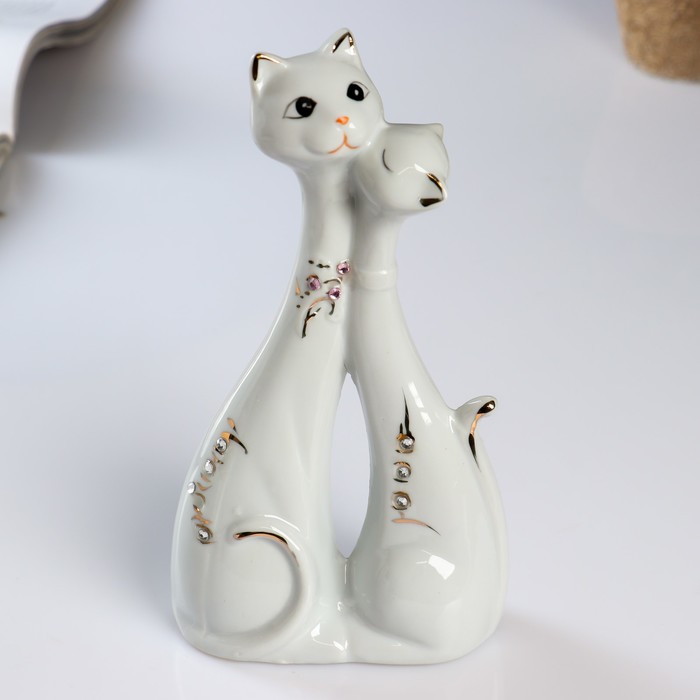 Сувенир керамика "Кот и кошка. Любовь" стразы 20х10,3х4,9 см