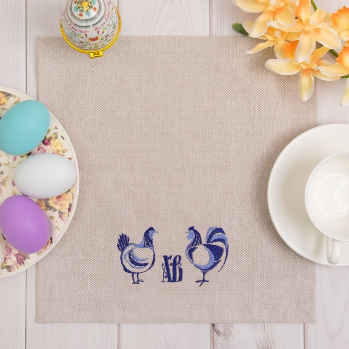 Салфетка на стол "Святая Пасха" 30х30 см, 100% хл, репс