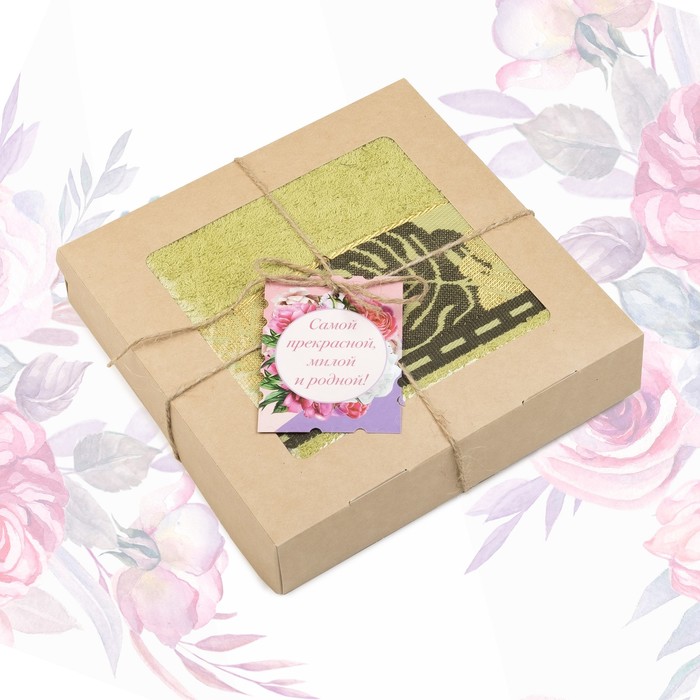 Полотенце подарочное "Этель" Для женщин зелёный 70х140 см бамбук, 450 г/м²