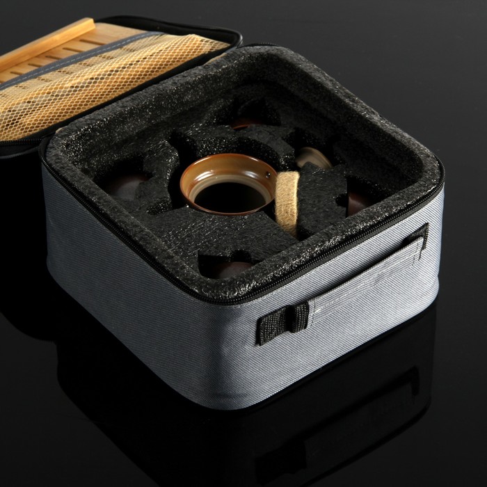 Набор для чайной церемонии "Тянива", 8 предметов: чайник, 4 чашки, щипцы, салфеточка, подставка