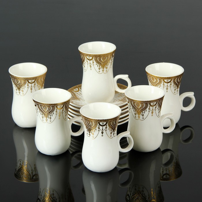 Сервиз кофейный "Габриэлла", 12 предметов: 6 чашек 90 мл, 6 блюдец 10,5 см