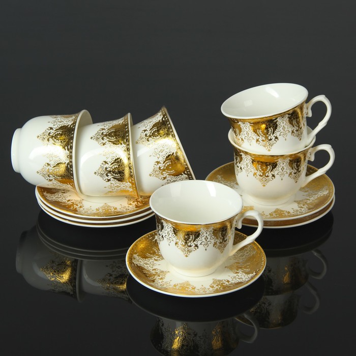 Сервиз чайный "Патриция", 12 предметов: 6 чашек 220 мл, 6 блюдец 13,5 см
