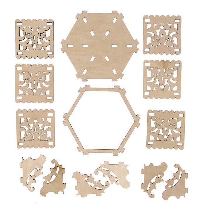 Конфетница для декора "Шестигранная" набор 14 деталей, 10 см