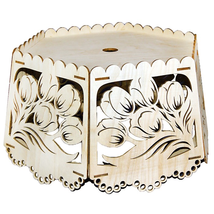 Заготовка для декора "Абажур с тюльпанами" средний (набор 8 деталей) 26х24х17 см