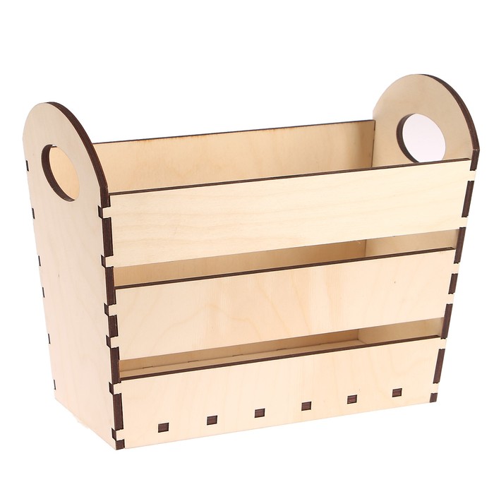 Заготовка для декора (9 деталей) "Корзинка №8" с рейками, 29х22,5х12 см