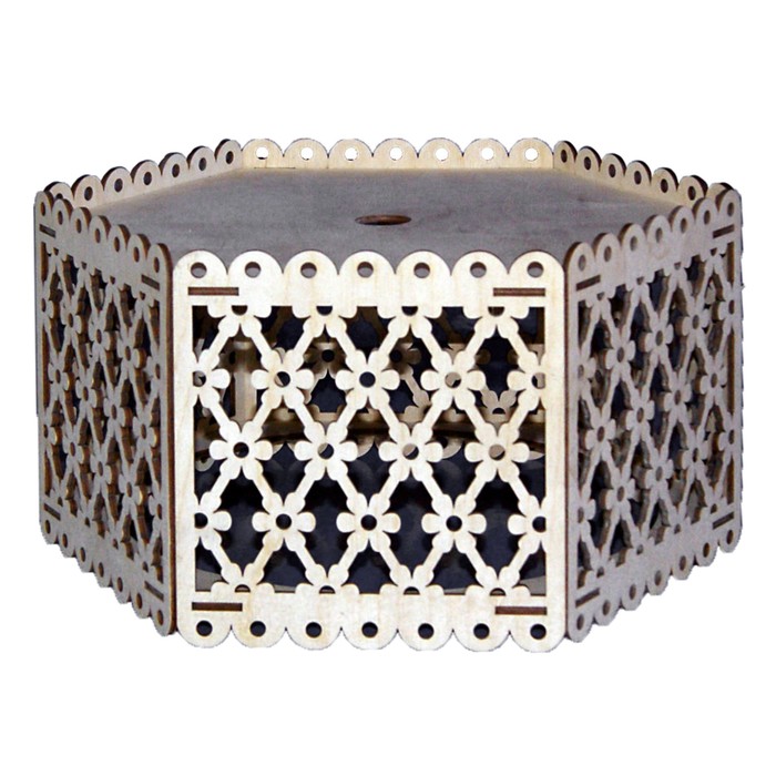 Заготовка для декора "Абажур резной" средний (набор 8 деталей) 26х26х12 см