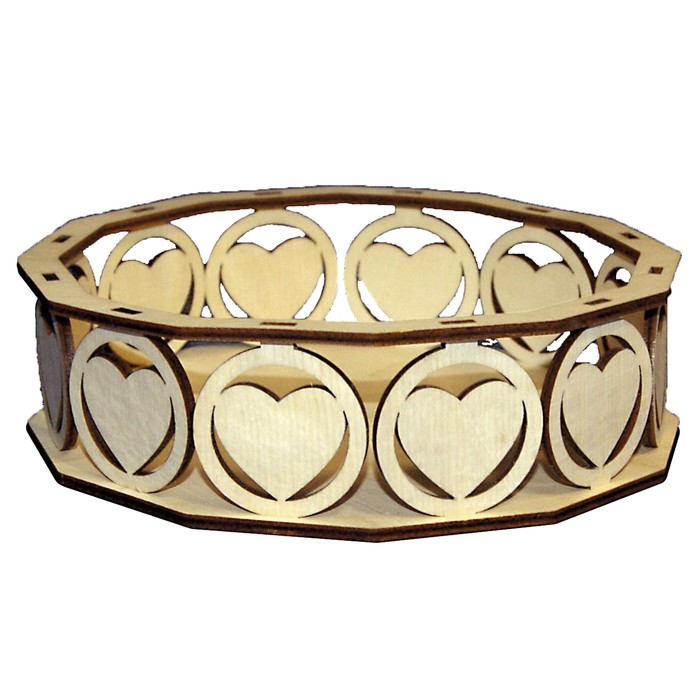 Конфетница для декора "Сердечки" набор 14 деталей, 19х19х6,5 см