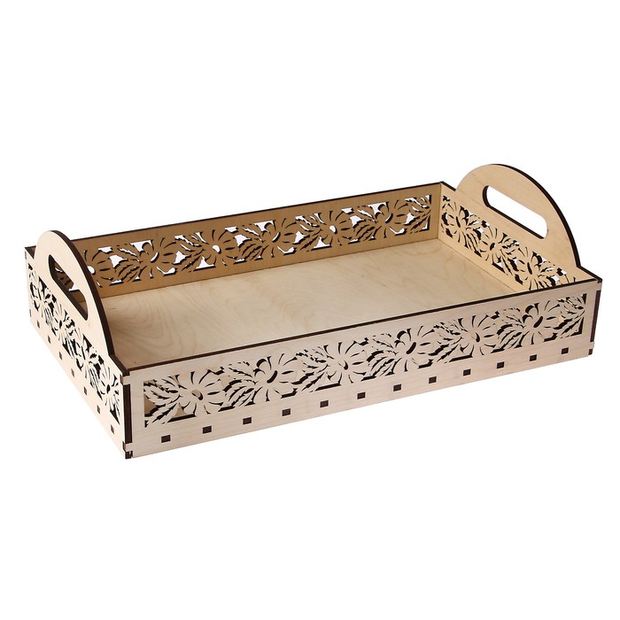 Заготовка для декора (5 деталей) "Поднос с ромашками" 48х28х13,5 см