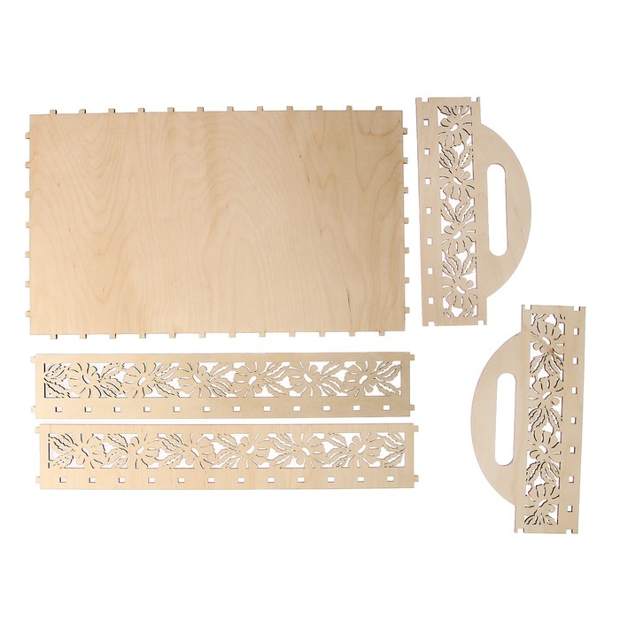 Заготовка для декора (5 деталей) "Поднос с ромашками" 48х28х13,5 см