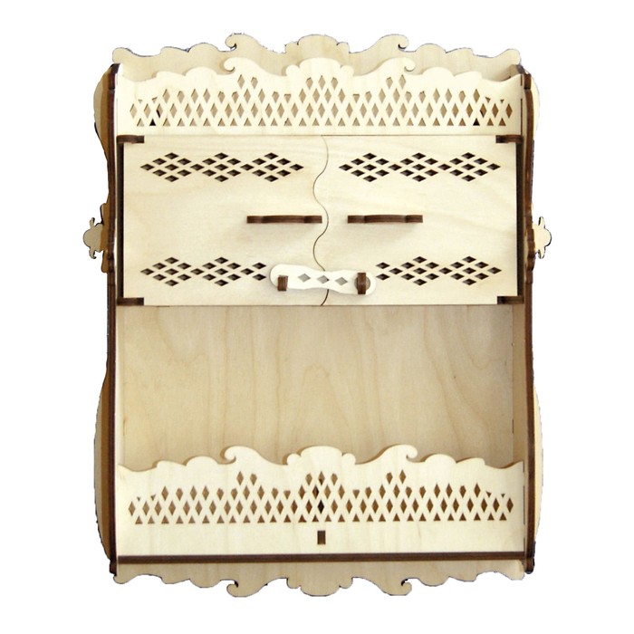 Полочка для декора "Вафельная №18" набор 16 деталей, 42х32х10 см