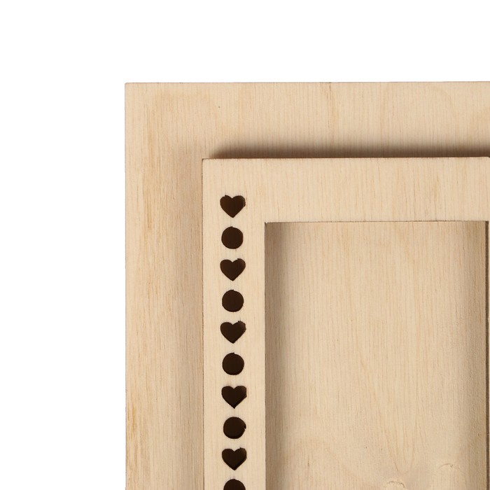 Фоторамка из фанеры "С сердечками" набор 2 детали 37х37 см