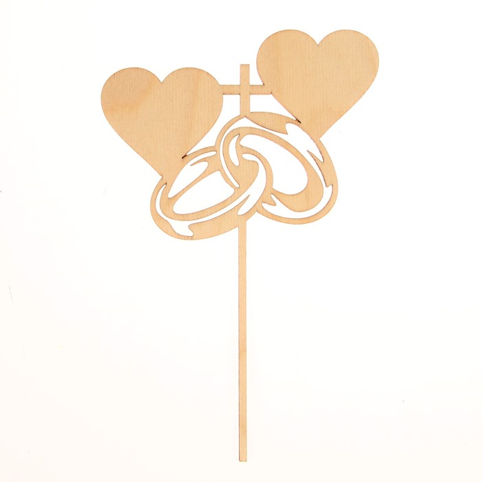 Топпер "Свадебный" из фанеры, 21х14 см