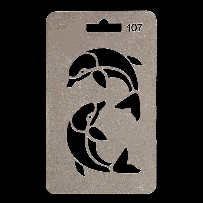 Трафарет пластик "Дельфины" 15х9 см